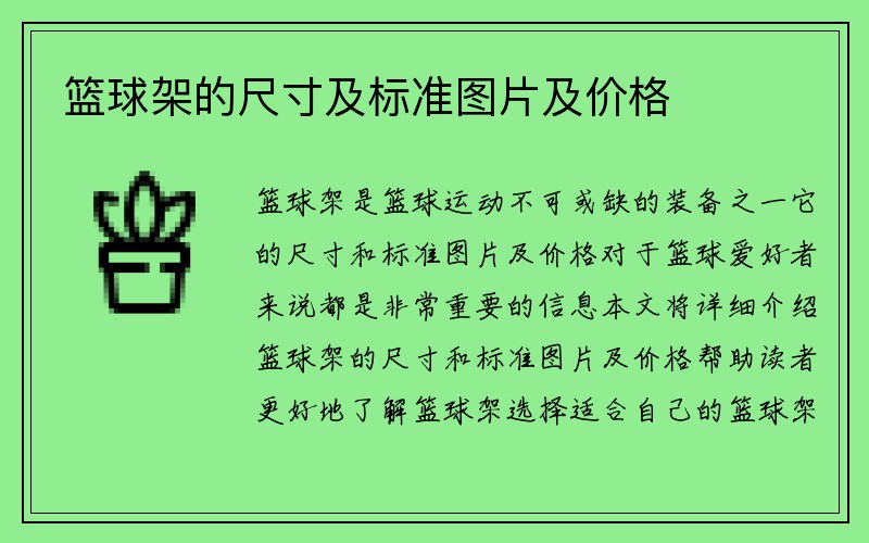 篮球架的尺寸及标准图片及价格